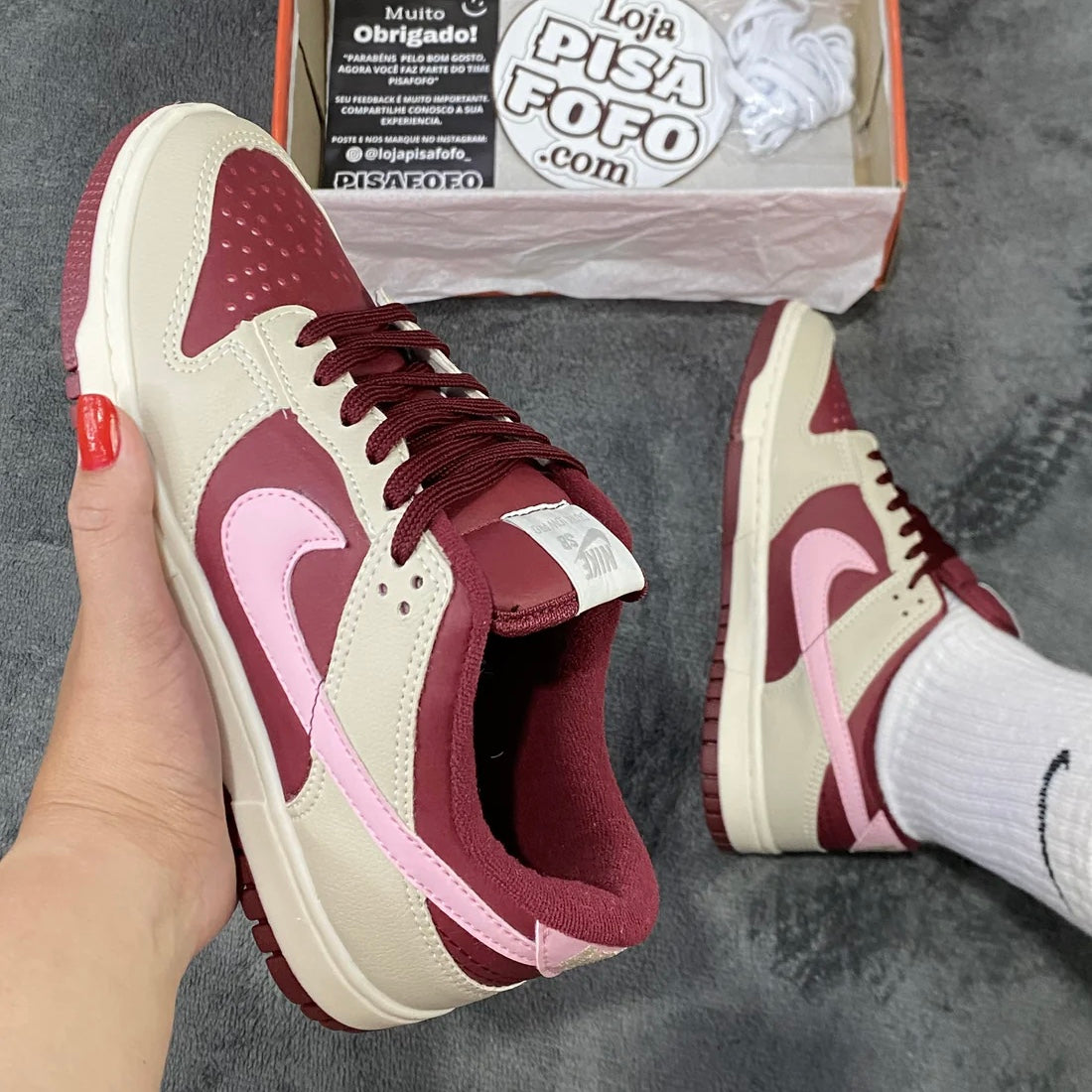 Dunk Low Valentine's Day Bege & Vinho